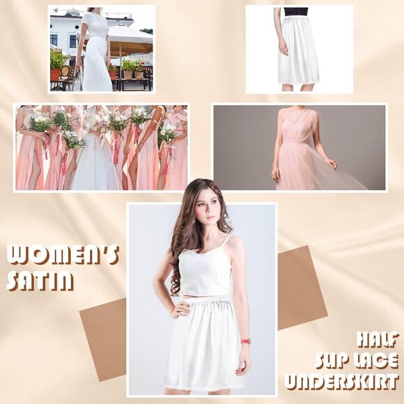 3 Pieces Half Slips for Women 3 Kinds of Length 19, 27, 35 Inch Slip Under Dress - Picture 6 of 7